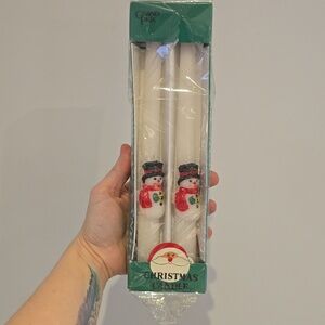 Pair of Vintage Snowman Christmas Candles